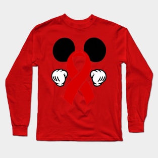 Mouse ears Awareness Ribbon (Red) Long Sleeve T-Shirt
